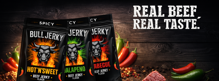 Werbung - Global Jerky - Echtes Rindfleisch, echter Geschmack – Bull Jerky bringt Feuer in jeden Snackmoment. ( https://global-jerky.com/ )